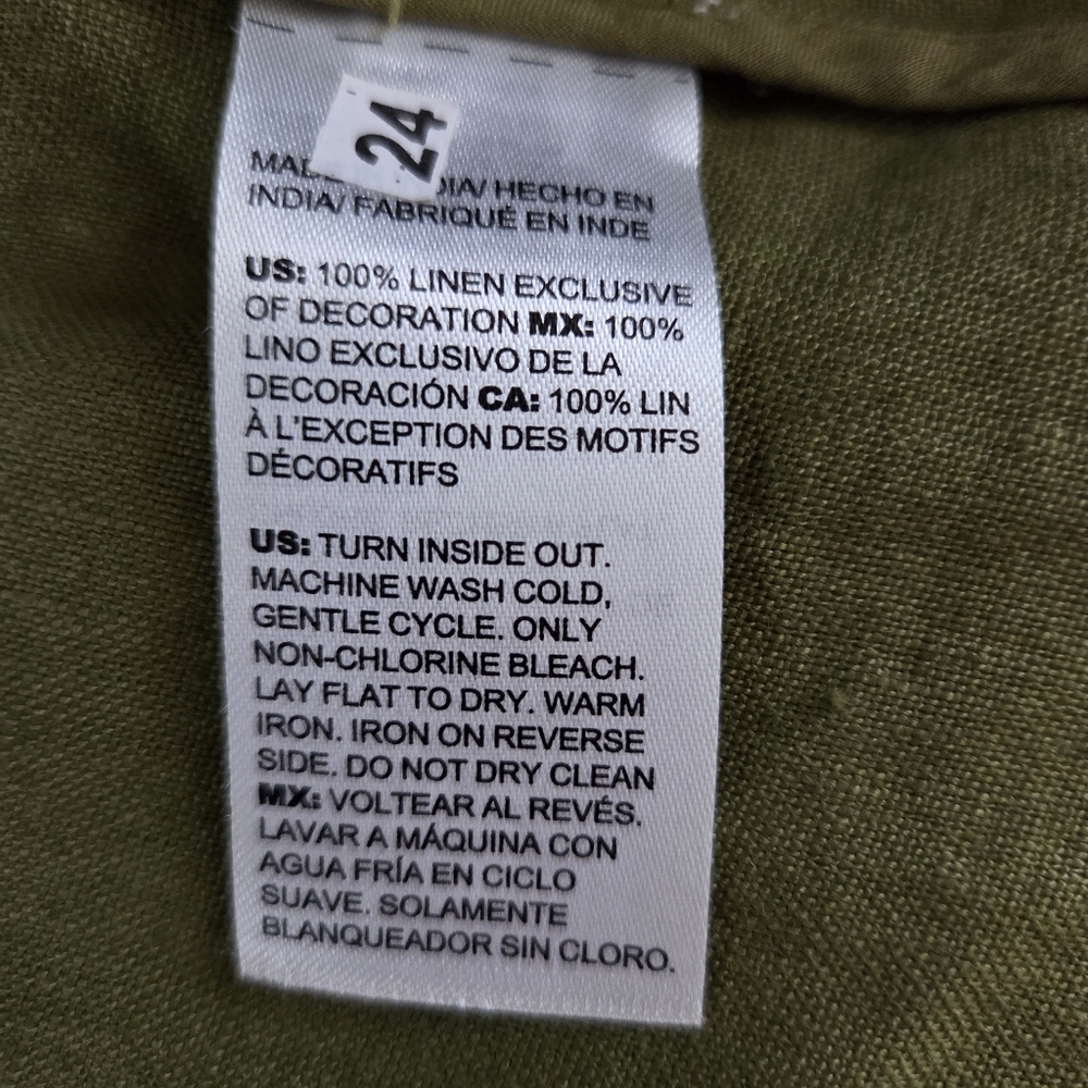 CHICO'S Linen Beaded Jacket Green Large - Picture 8 of 8